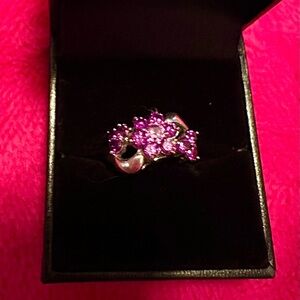 Sterling Silver 925 and Amethyst Ring - Size 6 - Women Jewelry
